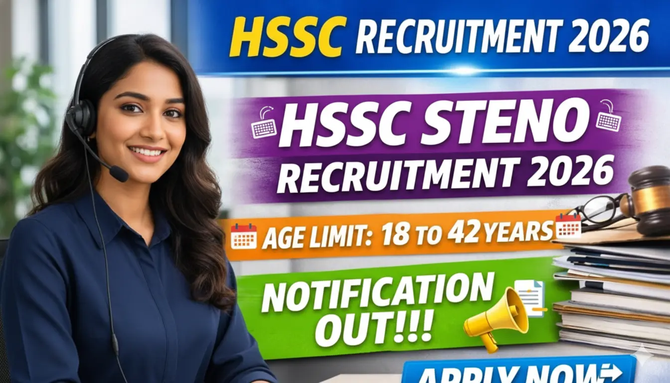 HSSC Steno Recruitment 2026 - Apply Online for 1759 Stenographer Posts in Haryana Staff Selection Commission