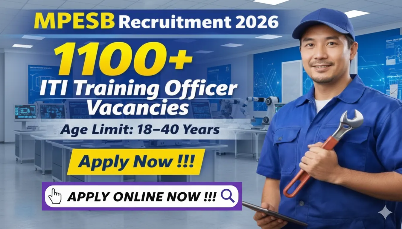 MPESB ITI Training Officer Recruitment 2026 notification for 1120 posts with salary ₹32,800 to ₹1,03,600 apply online by 31 January