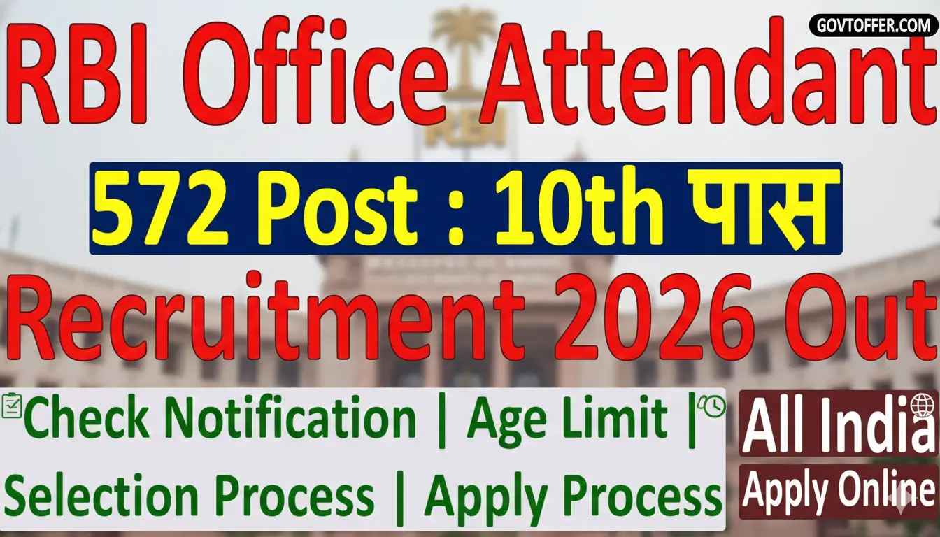 RBI Office Attendant 2026 vacancy distribution across 14 cities in India