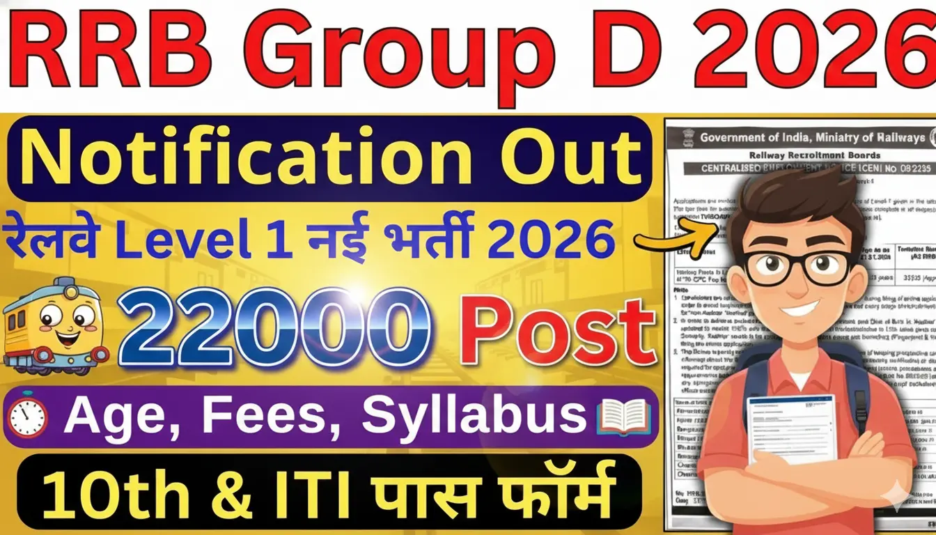 RRB Group D Recruitment 2026: Railway Board releases 22195 Group D posts, 10th pass apply online, last date 2 March 2026