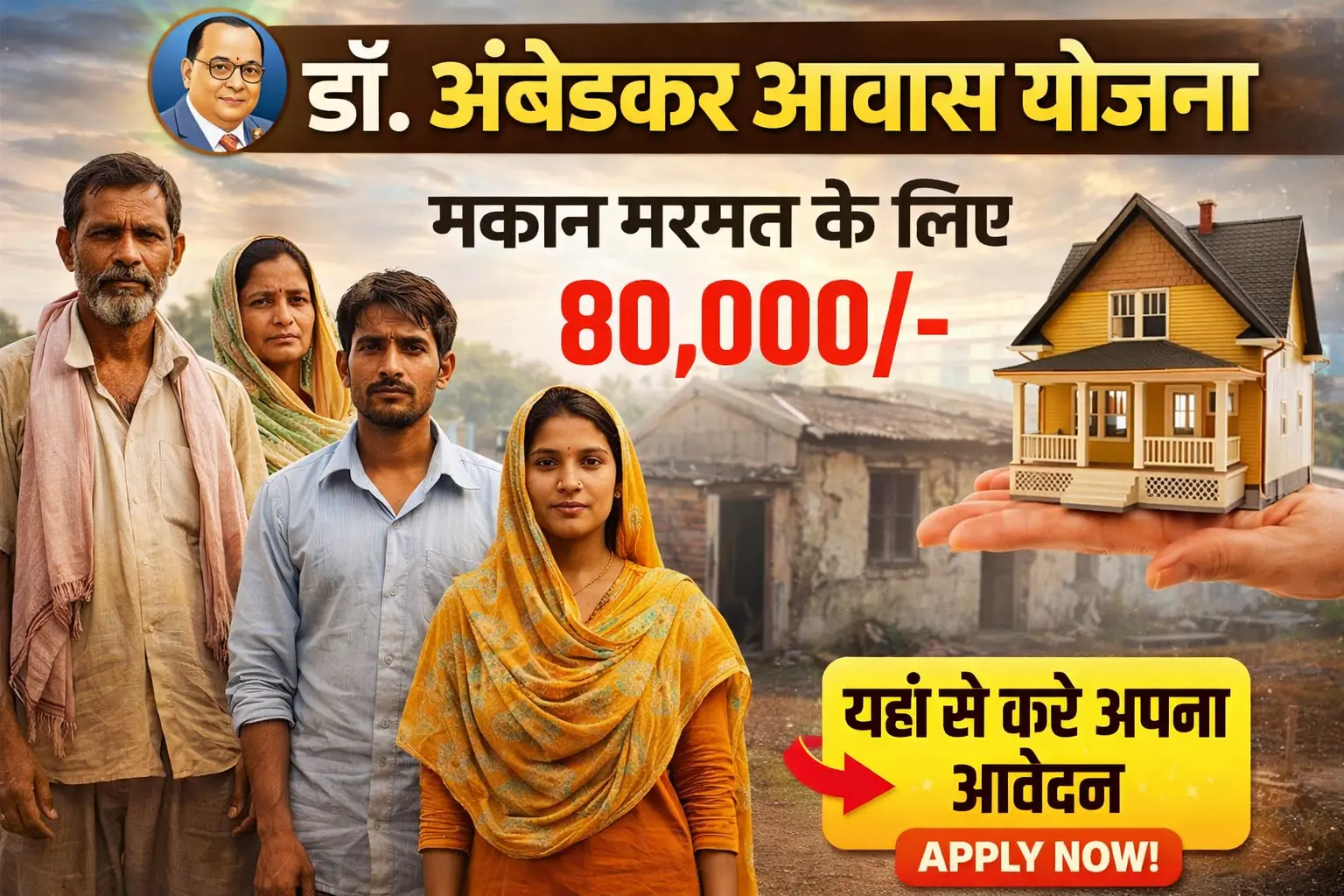 Dr BR Ambedkar Awas Navinikaran Yojana 2026 - ₹80000 House Repair Scheme for BPL Families Haryana