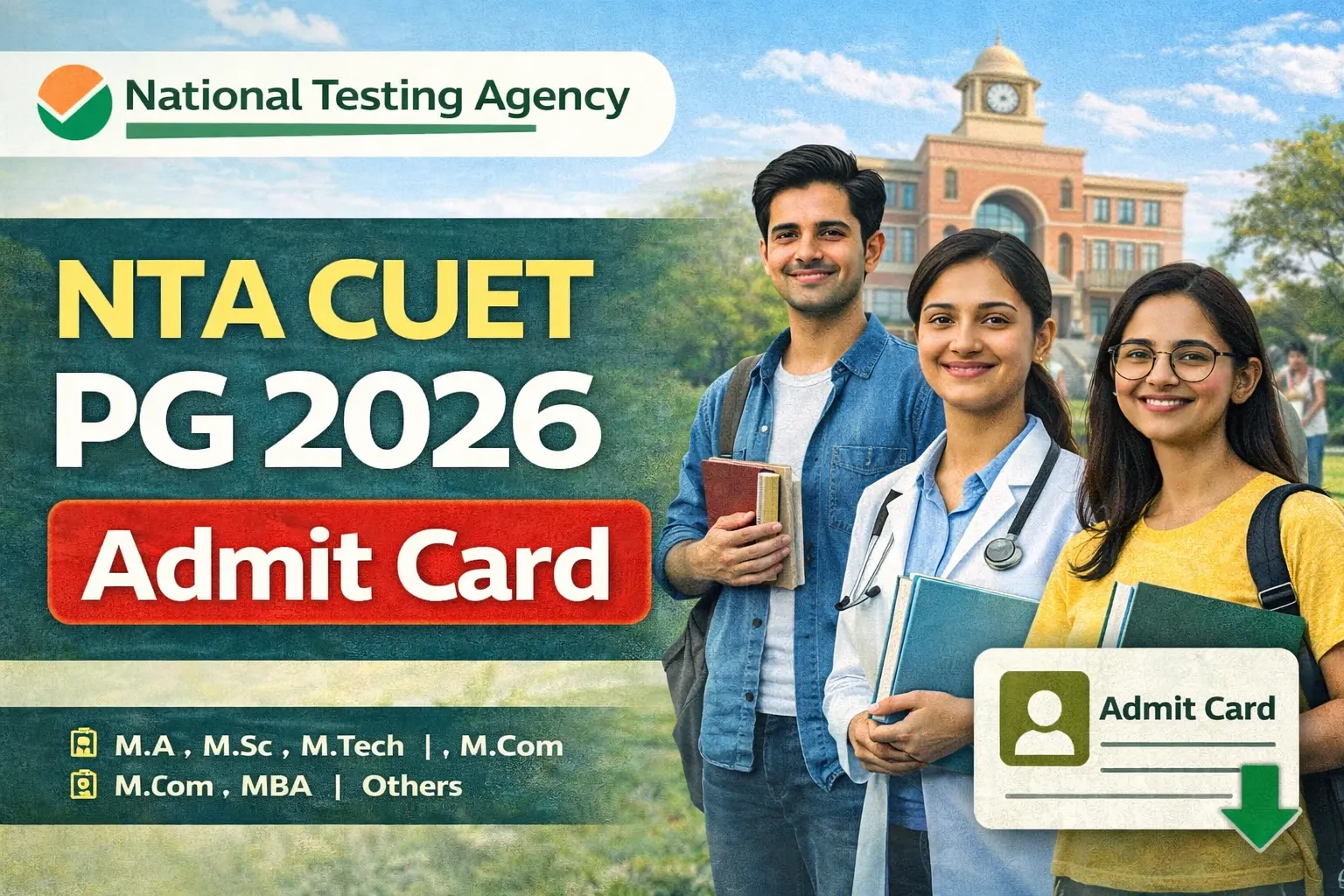 NTA CUET PG 2026 admission notification subject wise exam date 6 to 27 March for MA MSc MTech MBA LLM MCom MEd and 50 plus PG courses in Central State Deemed Universities, online application extended last date 23 January 2026