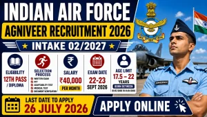 Indian Air Force Agniveer Recruitment 2026 notification for Agniveervayu Intake 02/2027 online application